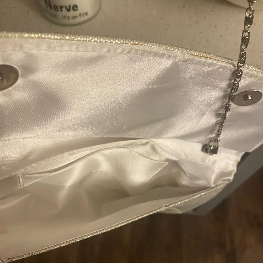 Women’s dressy evening bag/purse, neutral and matches anything!